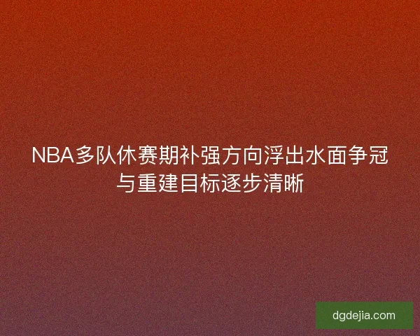 NBA多队休赛期补强方向浮出水面争冠与重建目标逐步清晰